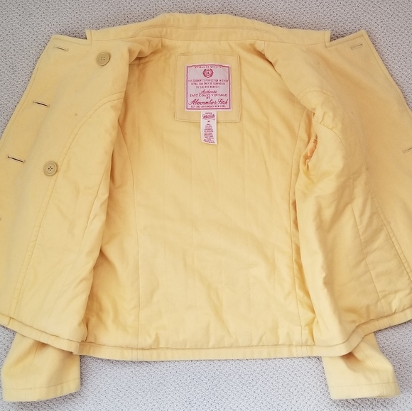 Abercrombie & Fitch yellow, wool pea coat - Picture 4 of 11